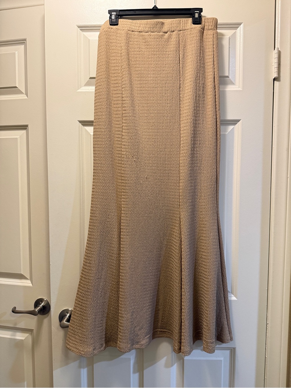 SHEIN Beige Knit Maxi Flared Skirt